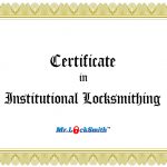 Mr. Locksmith Certificate Insitutional Locksmith