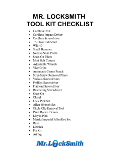 Essential Tools or Locksmiths - What’s in My Tool bag