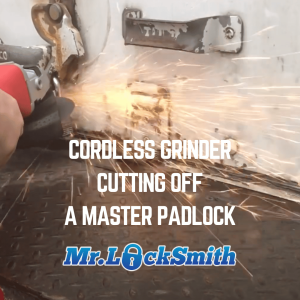 cordless grinder Cutting Off a Master Padlock