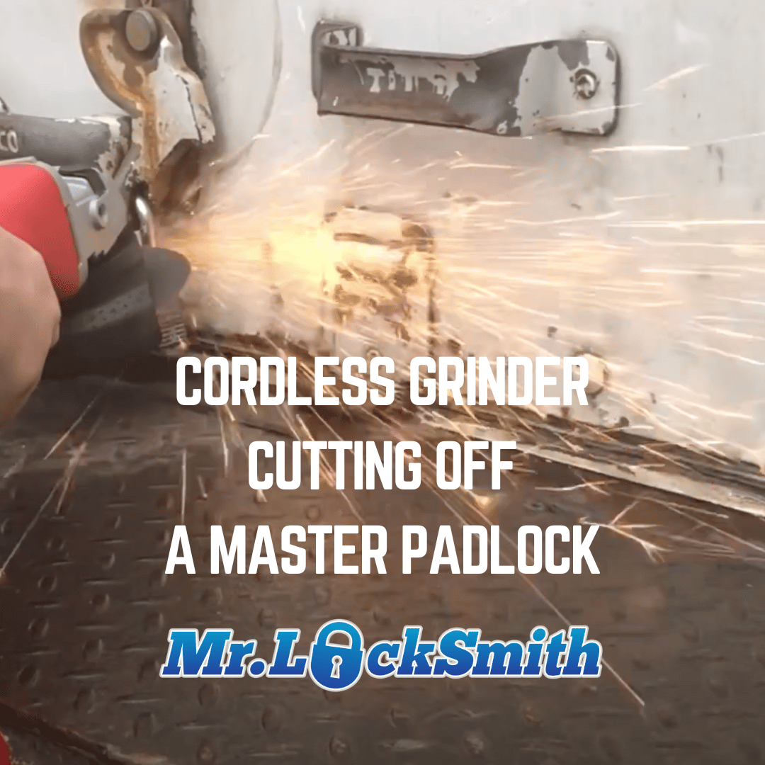 cordless grinder Cutting Off a Master Padlock